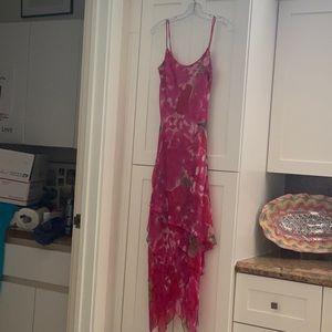 Sue Wong silk long beaded dress with a wrap.